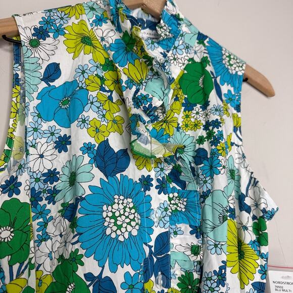 NWT Sandra Darren Spring Summer Sleeveless Sundress with Mandarin Collar sz 14 - Picture 6 of 6